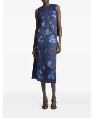 Vince pleated floral-print top - Blue - サムネイル2