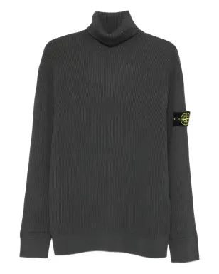 Stone Island リブ編みタートルネックセーター - Grey - サムネイル1