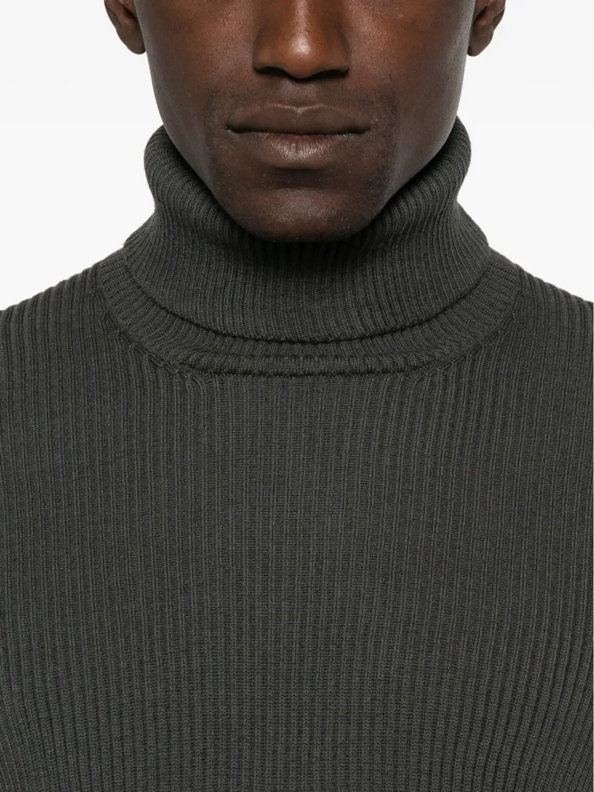 Stone Island リブ編みタートルネックセーター - Grey - 画像5