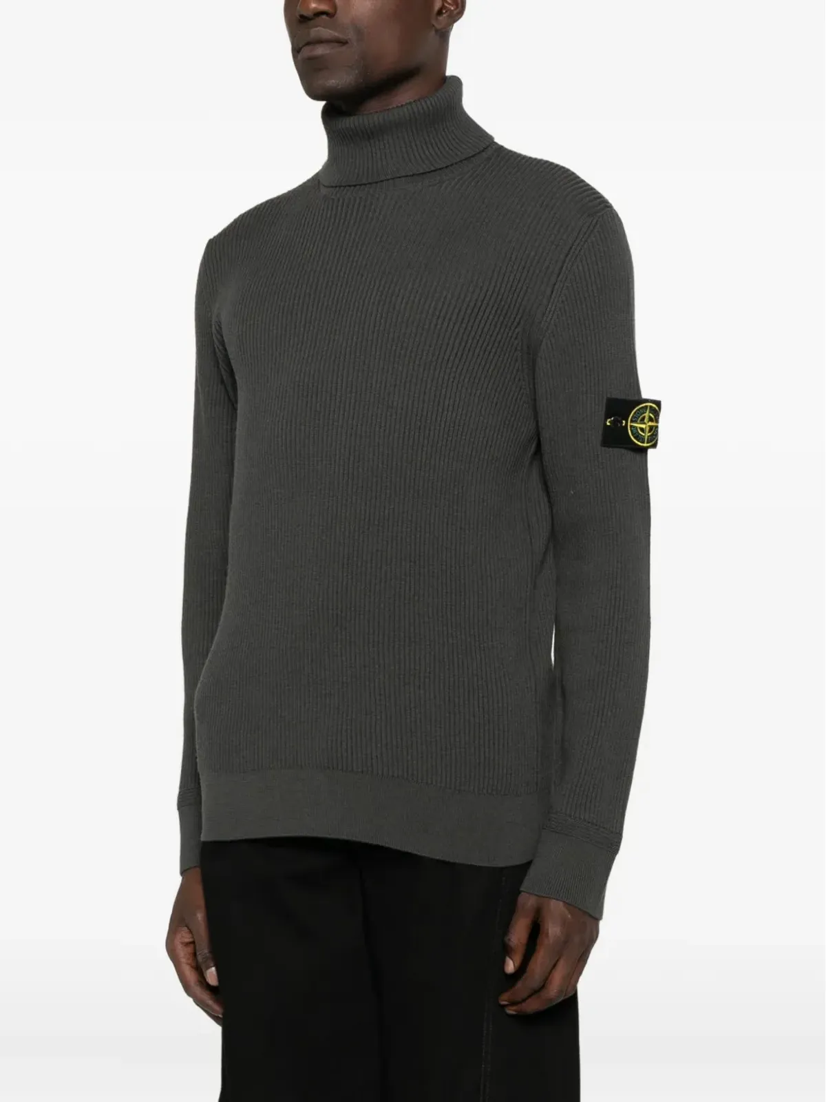 Stone Island リブ編みタートルネックセーター - Grey - 画像3