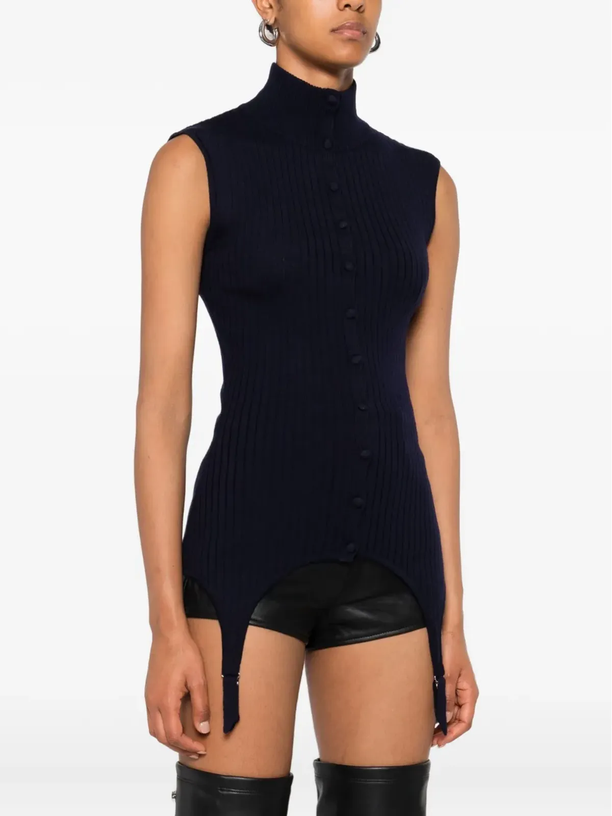 Jean Paul Gaultier リブ編みノースリーブトップ - 画像3