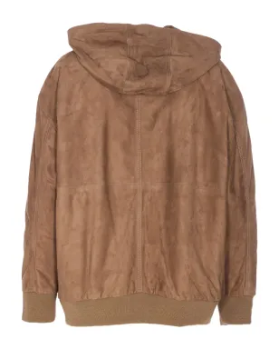S Max Mara フード付きスエードジップジャケット - サムネイル2
