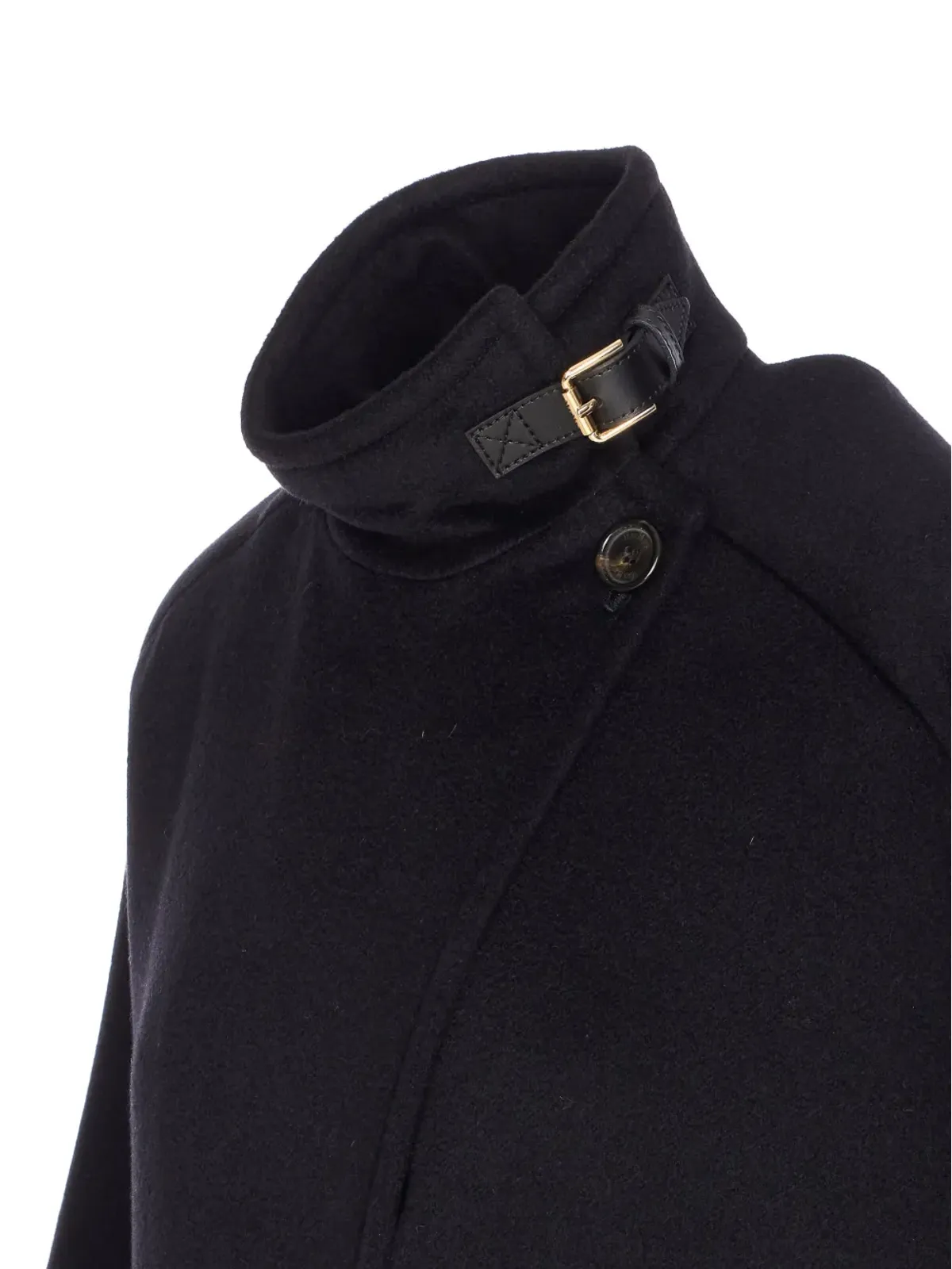 Max Mara ボタン留め ハイネック ケープ - 画像3