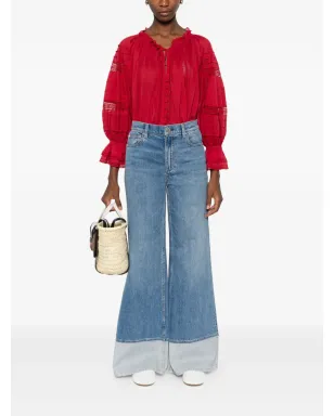 alice + olivia ワイドレッグ コントラストカフ ジーンズ - サムネイル2