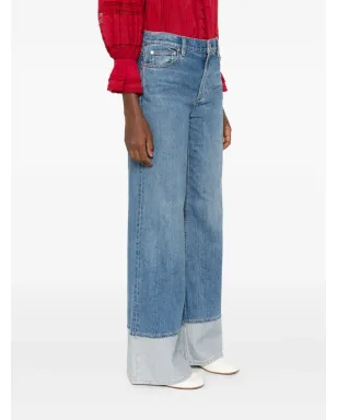 alice + olivia ワイドレッグ コントラストカフ ジーンズ - サムネイル3