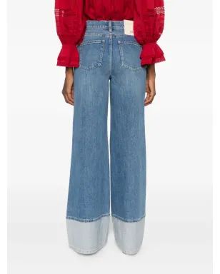 alice + olivia ワイドレッグ コントラストカフ ジーンズ - サムネイル4