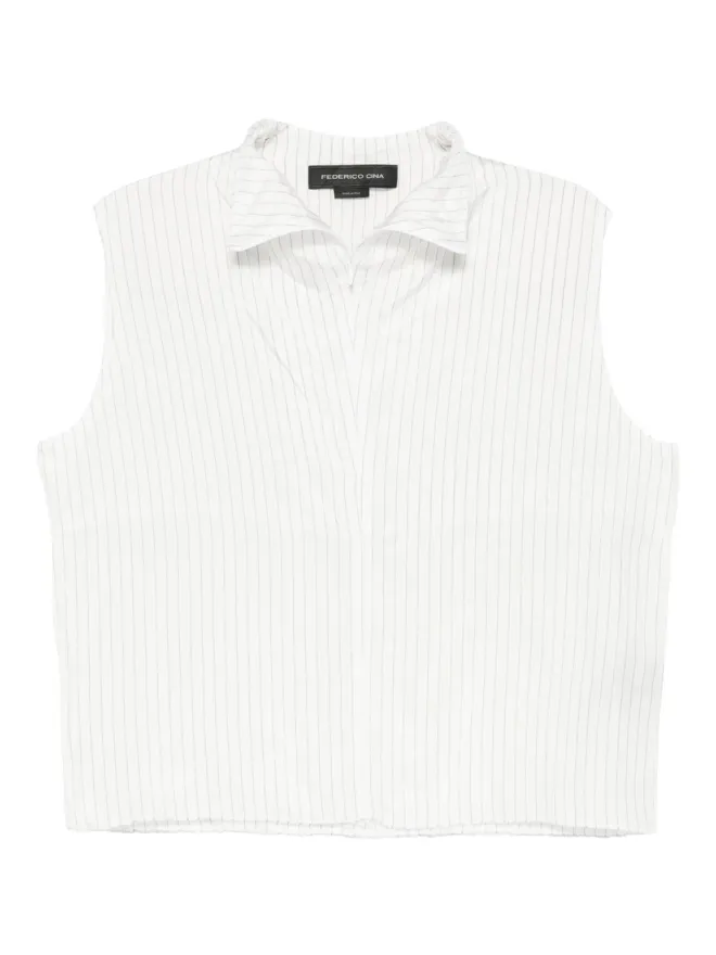 FEDERICO CINA FEDERICO CINA ピンストライプ ノースリーブ ブラウスの商品画像