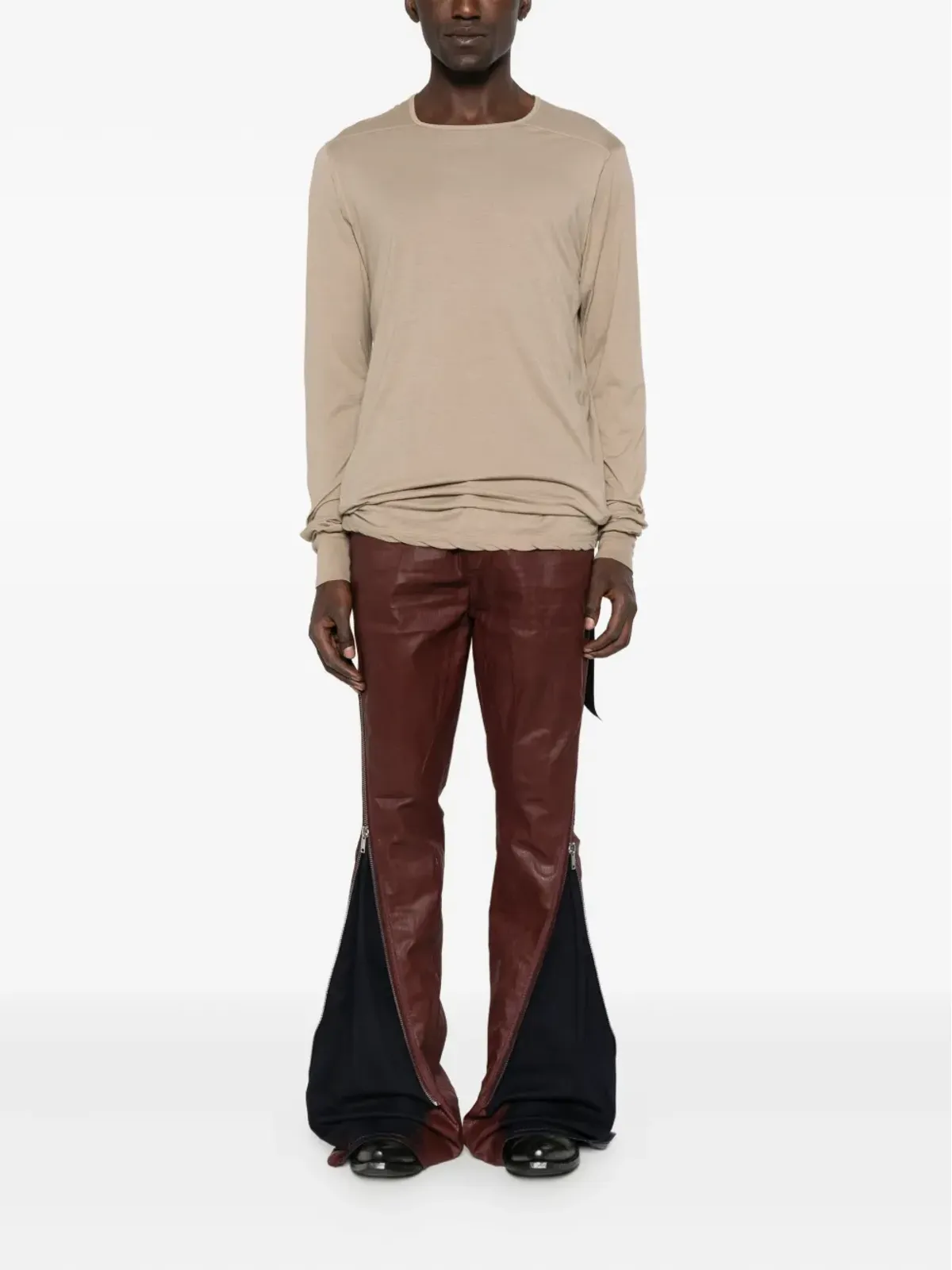 Rick Owens DRKSHDW 長袖ドローストリングTシャツ - 画像2