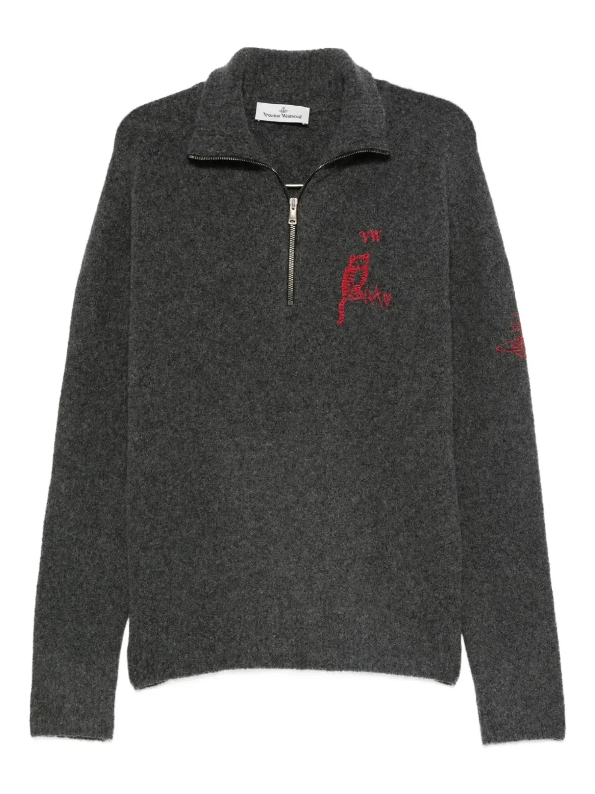 Vivienne Westwood 刺繍ロゴセーター グレー - 画像1