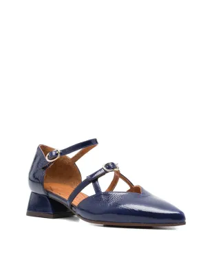 Chie Mihara ネイビー ダブルバックルヒールパンプス - サムネイル2