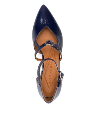 Chie Mihara ネイビー ダブルバックルヒールパンプス - サムネイル4