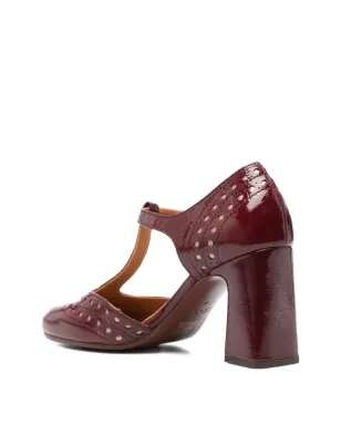 Chie Mihara 85mm パンチングTバー付きヒールパンプス - レッド - サムネイル3