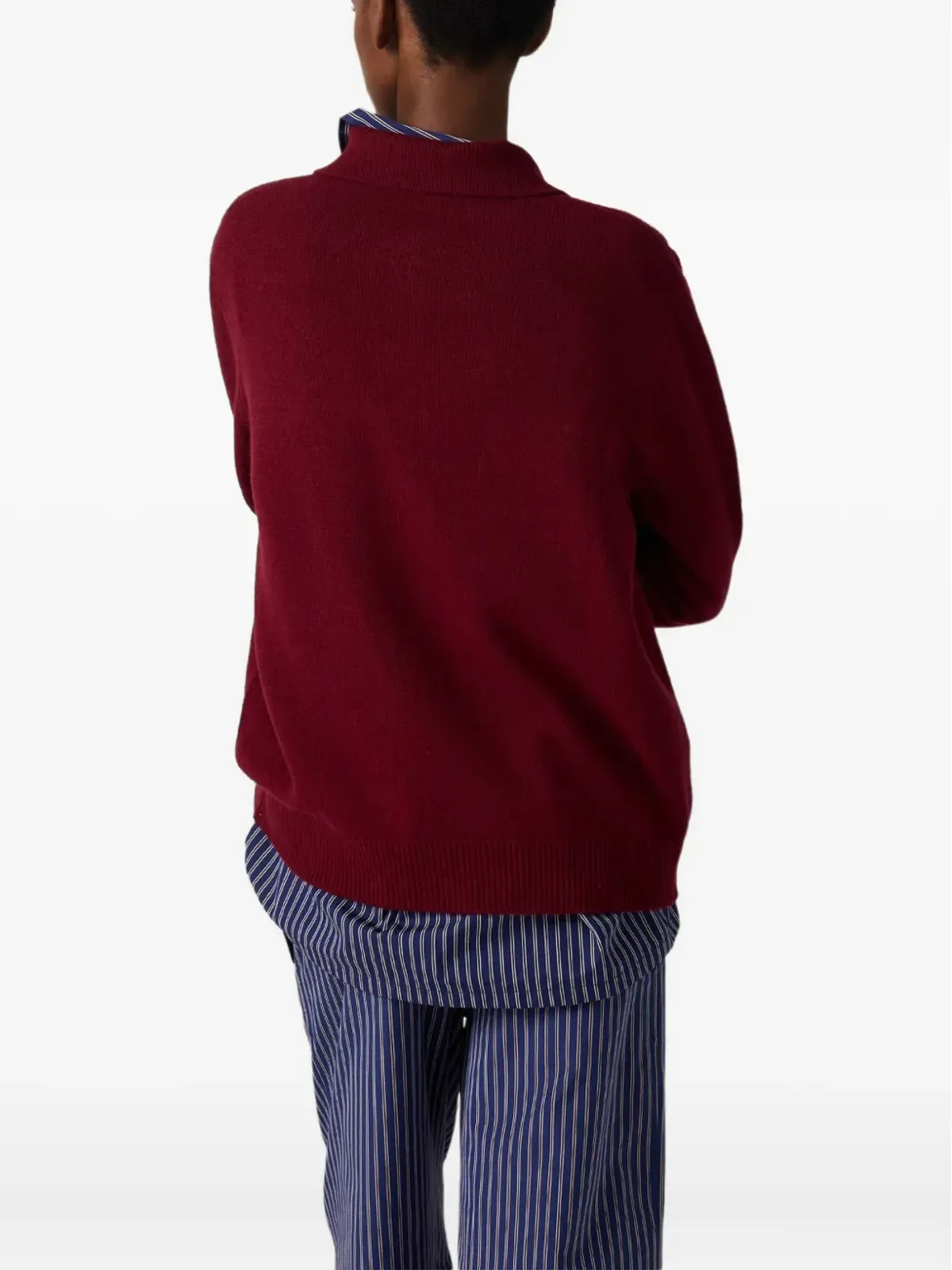 Miu Miu ポロネック インターシャ ロゴ セーター - 画像3
