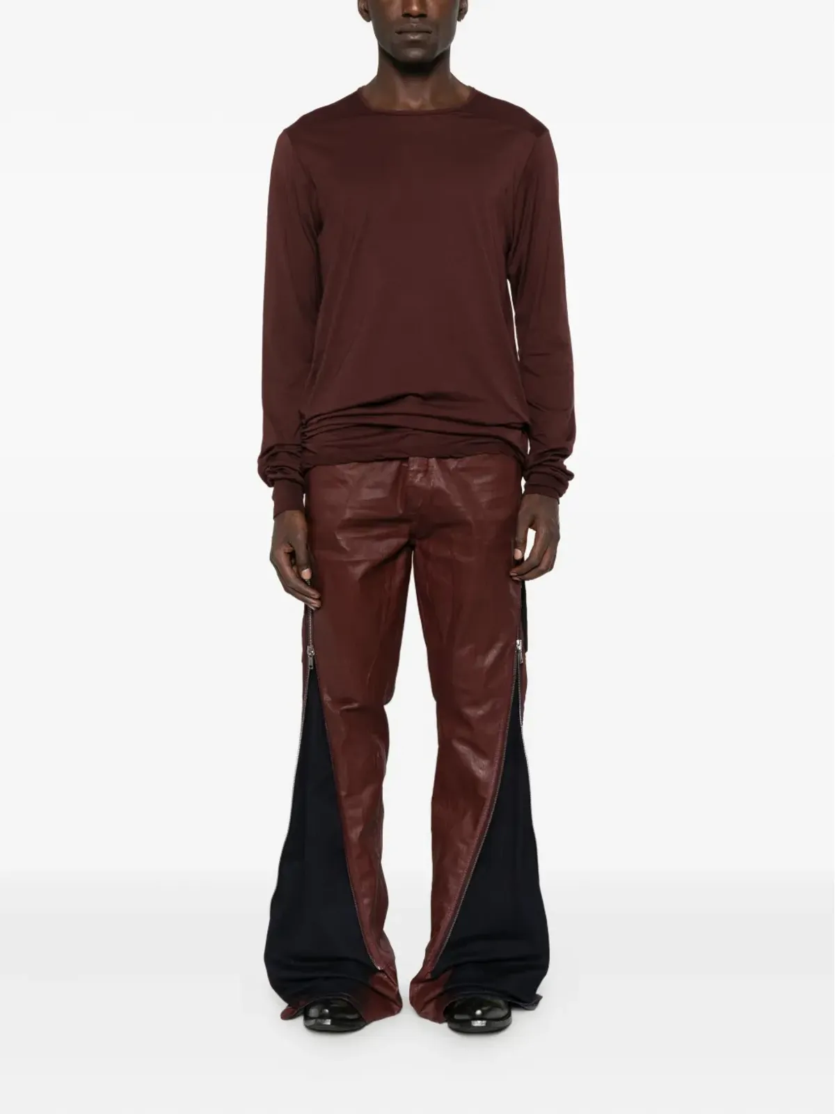 Rick Owens DRKSHDW ジップディテール レザー ジーンズ - 画像2