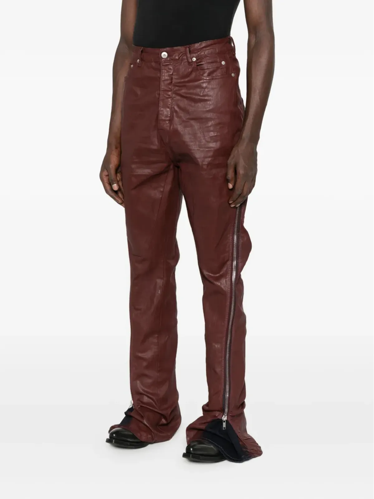Rick Owens DRKSHDW ジップディテール レザー ジーンズ - 画像3