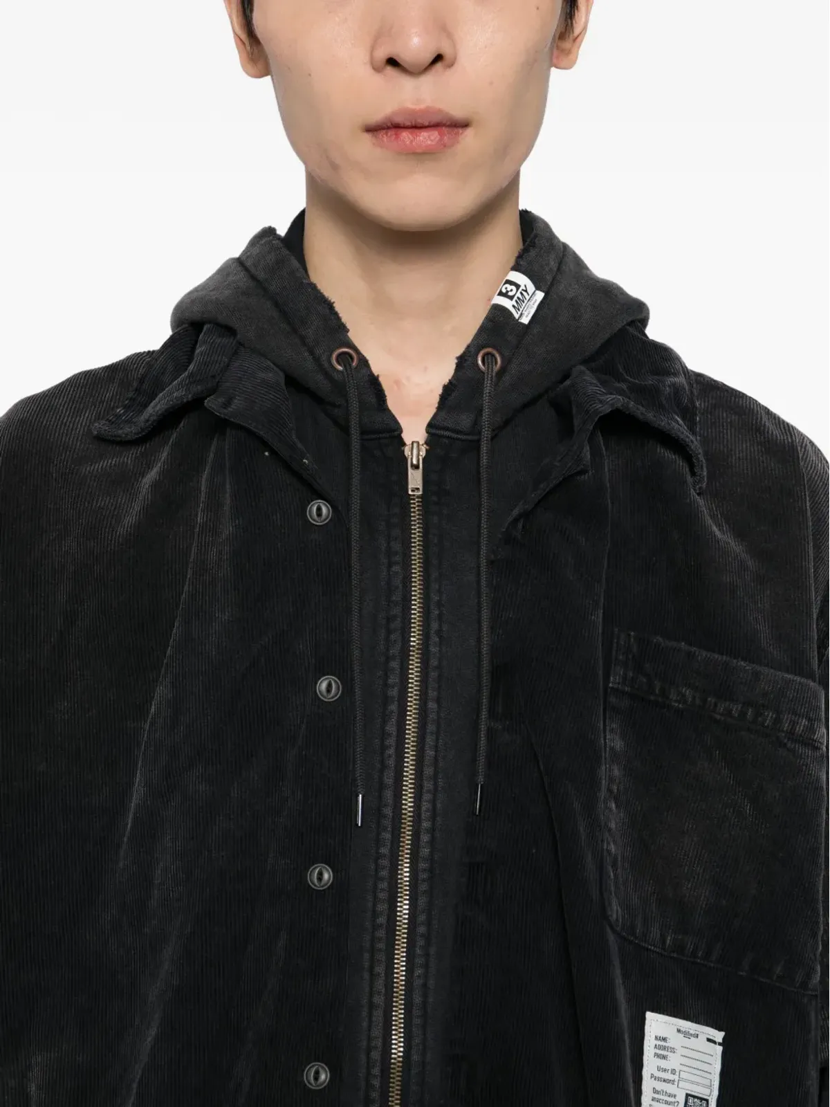 Maison MIHARA YASUHIRO レイヤードコーデュロイフーディー - 画像5