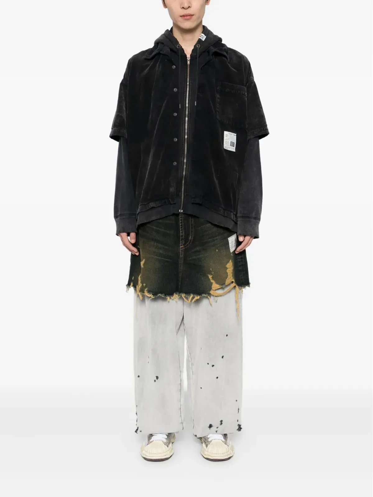 Maison MIHARA YASUHIRO レイヤードコーデュロイフーディー - 画像2