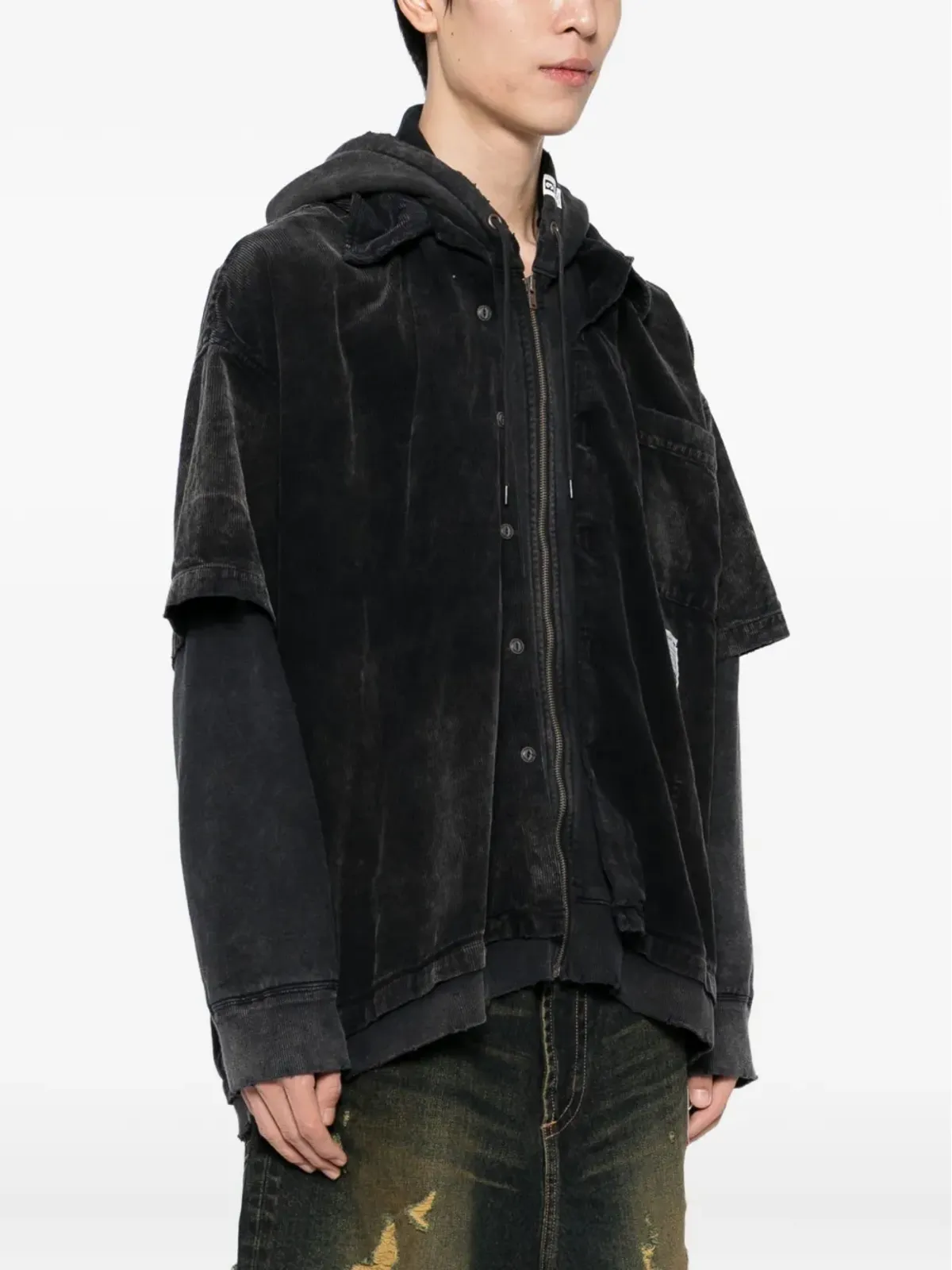 Maison MIHARA YASUHIRO レイヤードコーデュロイフーディー - 画像3