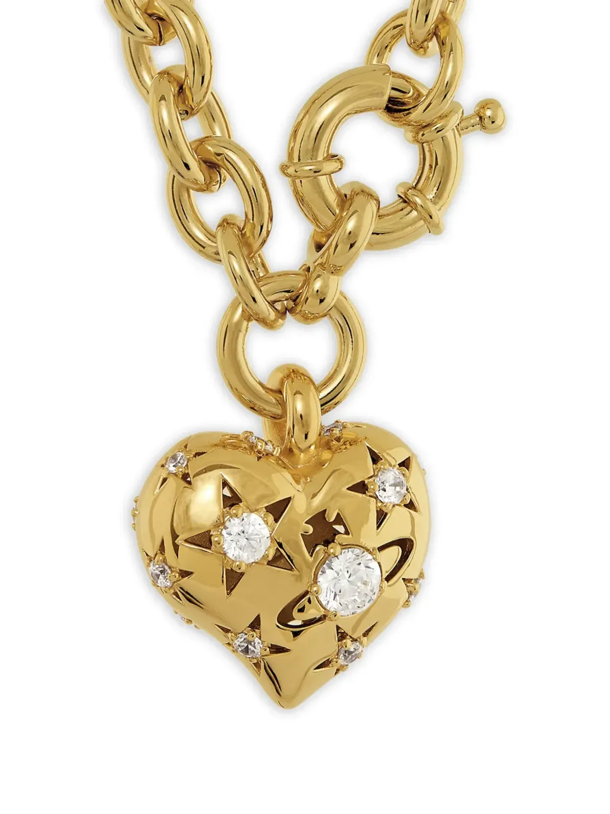 Vivienne Westwood ハート装飾ネックレス ゴールド仕上げ - 画像1