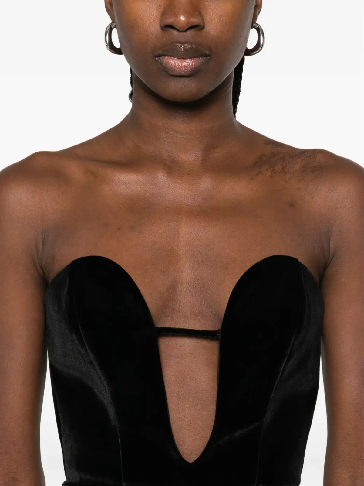 Vestiaire d'un Oiseau Libre オフショルダーベルベットドレス - 画像5