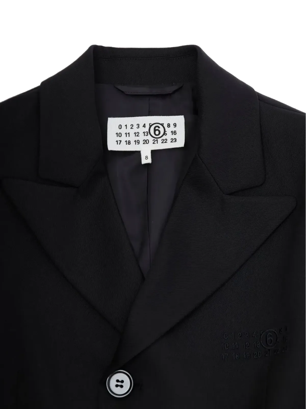 MM6 Maison Margiela Kids 三つボタン ノッチド・ラペル ジャケット - 画像3