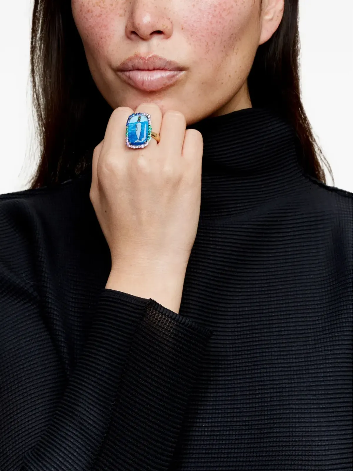 Francesca Villa 18K yellow gold Whales At Wonderland ring - 画像2