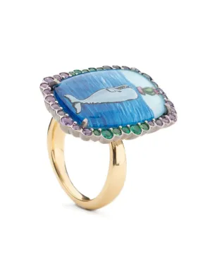 Francesca Villa 18K yellow gold Whales At Wonderland ring - サムネイル3