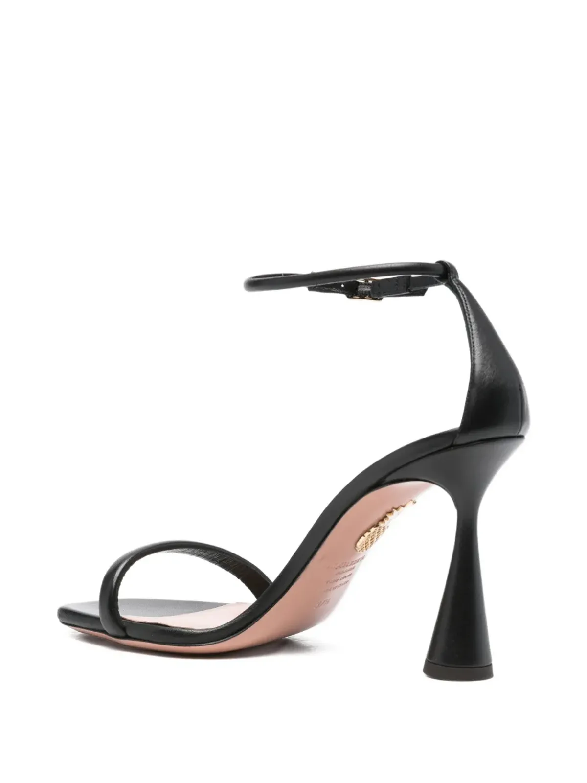 Aquazzura ホットサンダル フレアヒール アンクルストラップ サンダル ブラック - 画像3