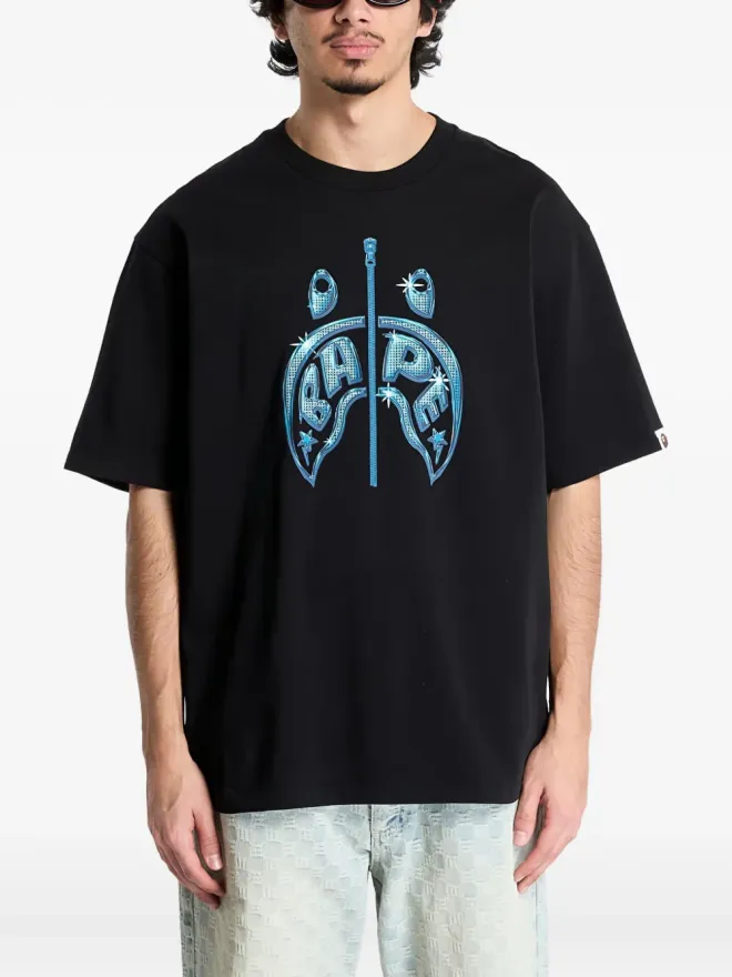 A BATHING APE® A BATHING APE® シャークプリントTシャツ - ブラックの商品画像
