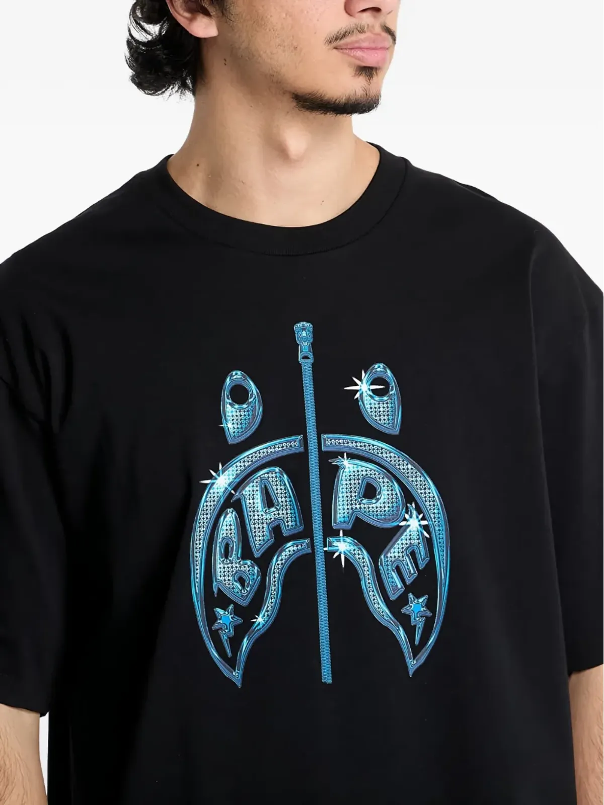 A BATHING APE® シャークプリントTシャツ - ブラック - 画像5