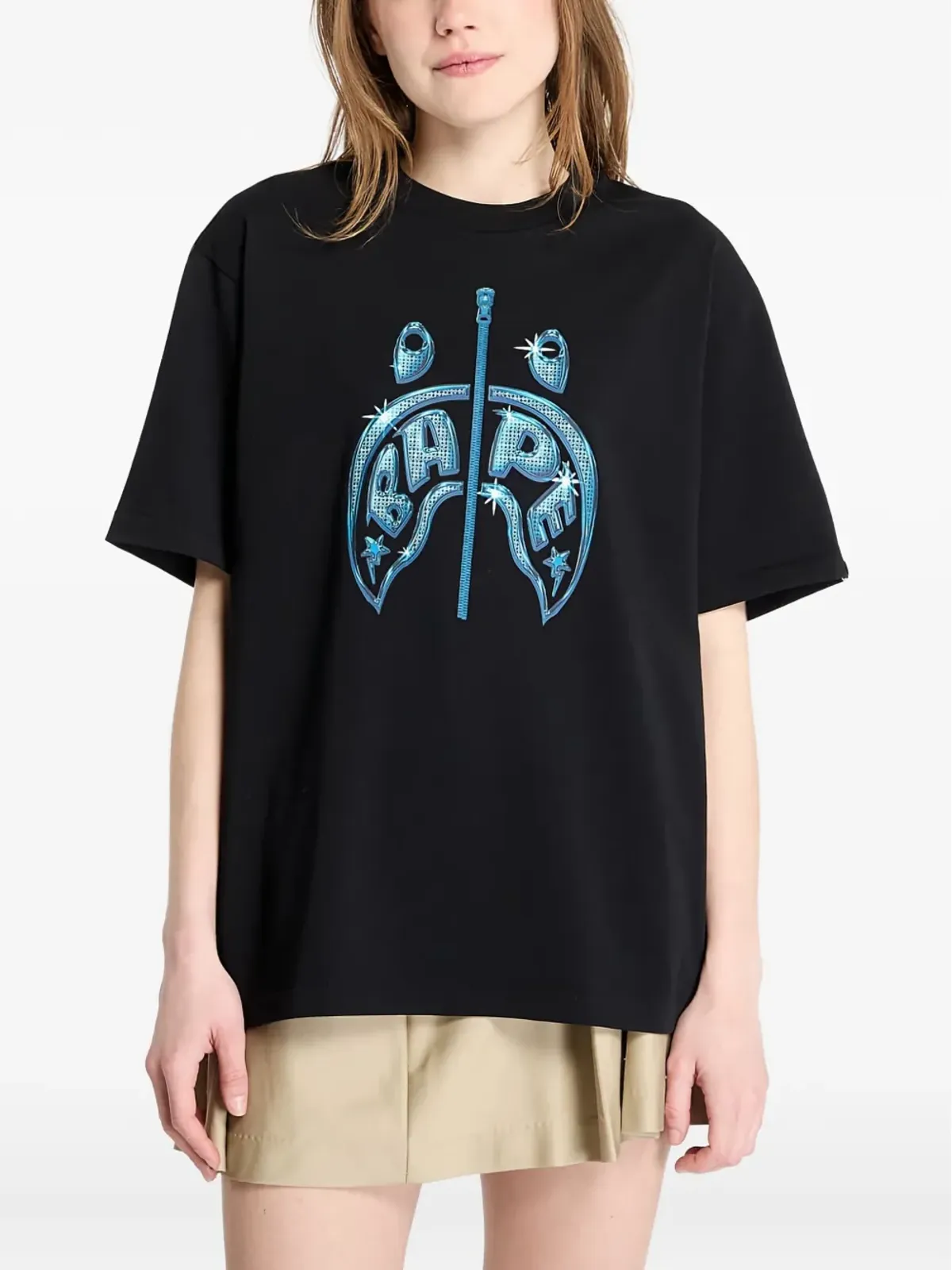 A BATHING APE® シャークプリントTシャツ - ブラック - 画像3