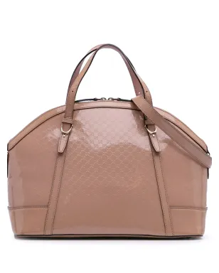 Gucci マイクログッチシマ パテント ドーム型 サッチェル - ブラウン - サムネイル1