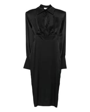 Vestiaire d'un Oiseau Libre パッドショルダーのシルクドレス - サムネイル1