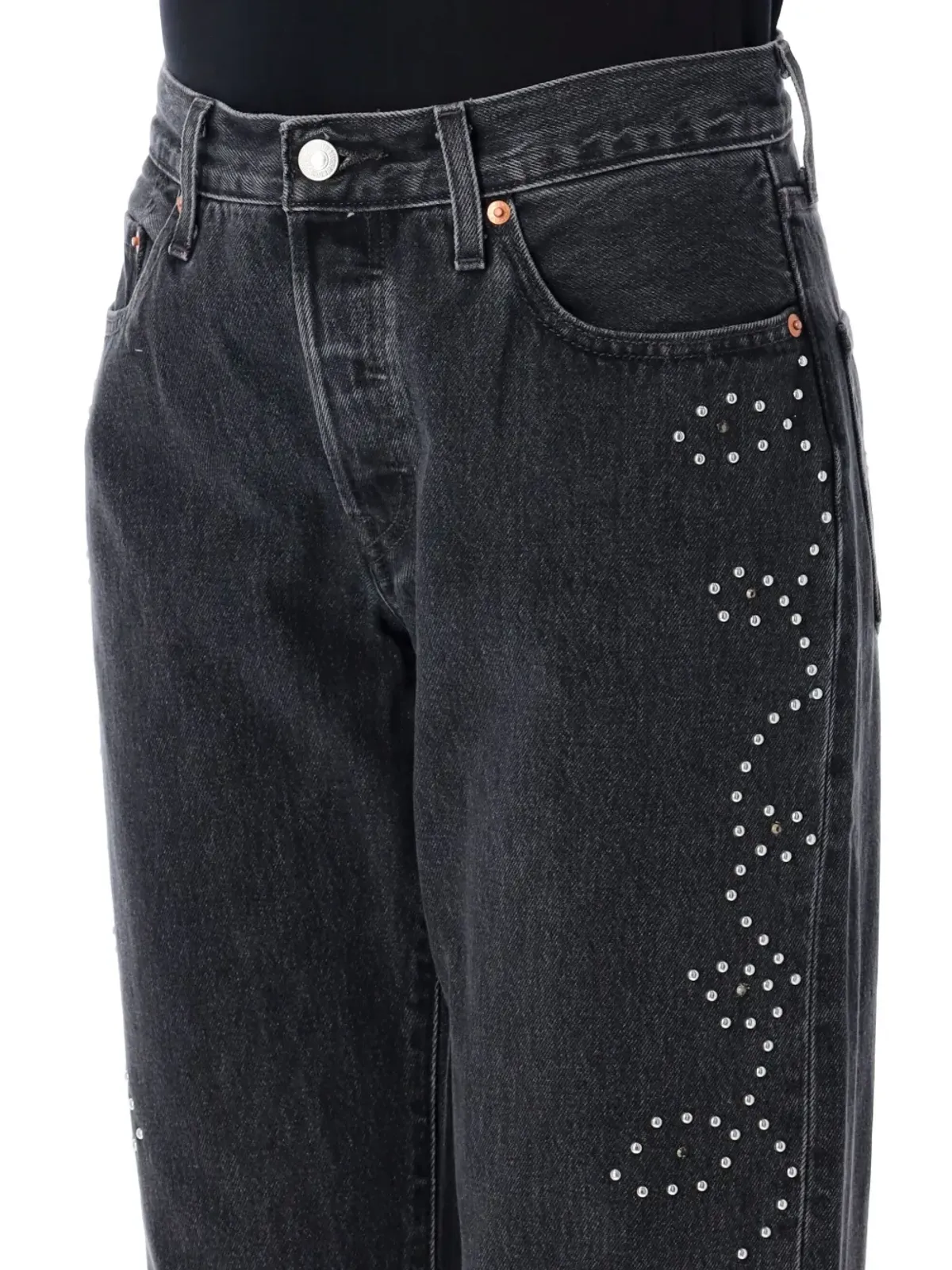 Levi's 90年代クリスタル装飾ジーンズ - ブラック - 画像3