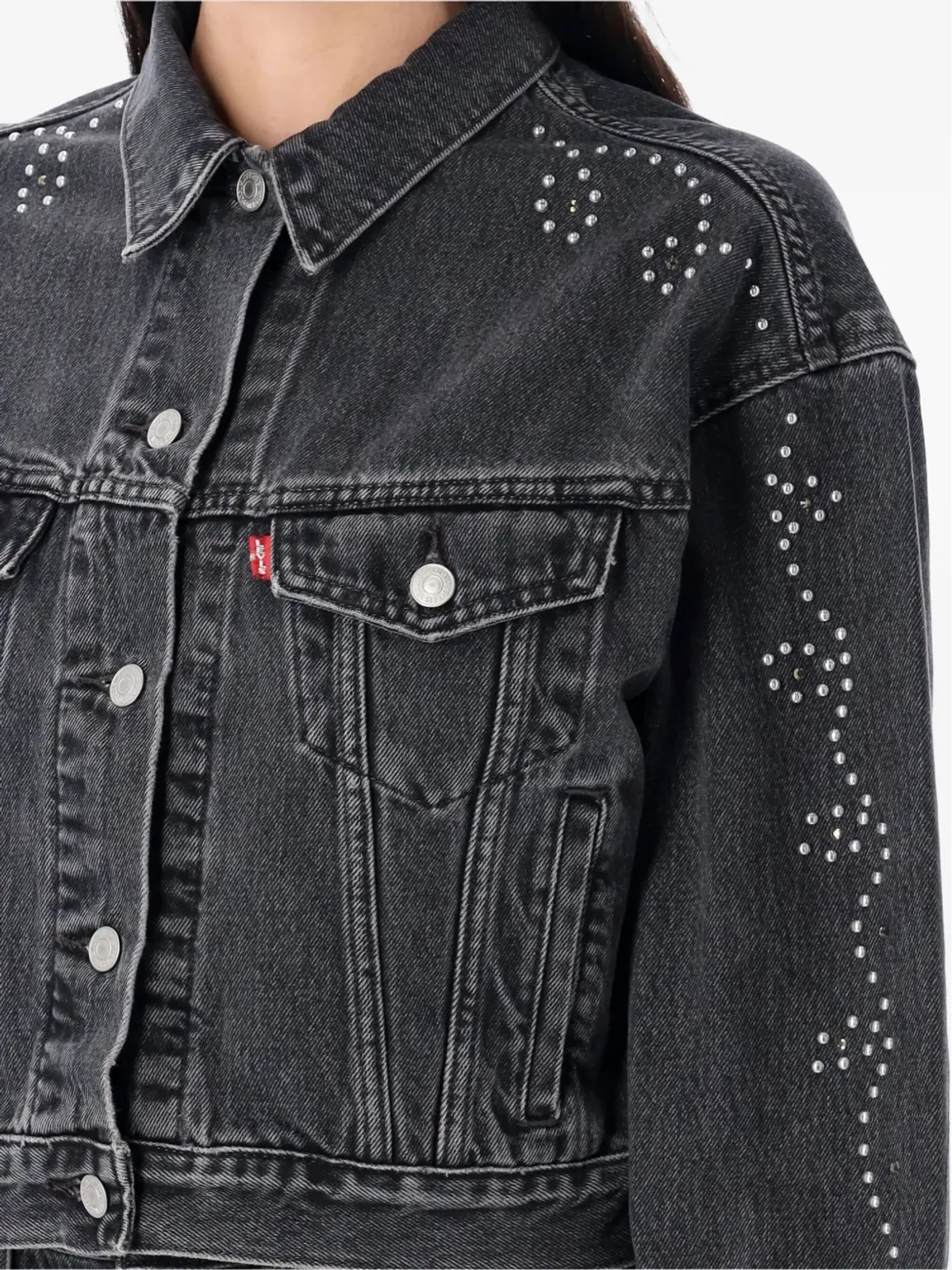 Levi's 90年代 トラッカー スタッズ入り デニムジャケット - ブラック - 画像3