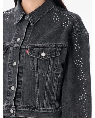 Levi's 90年代 トラッカー スタッズ入り デニムジャケット - ブラック - サムネイル3