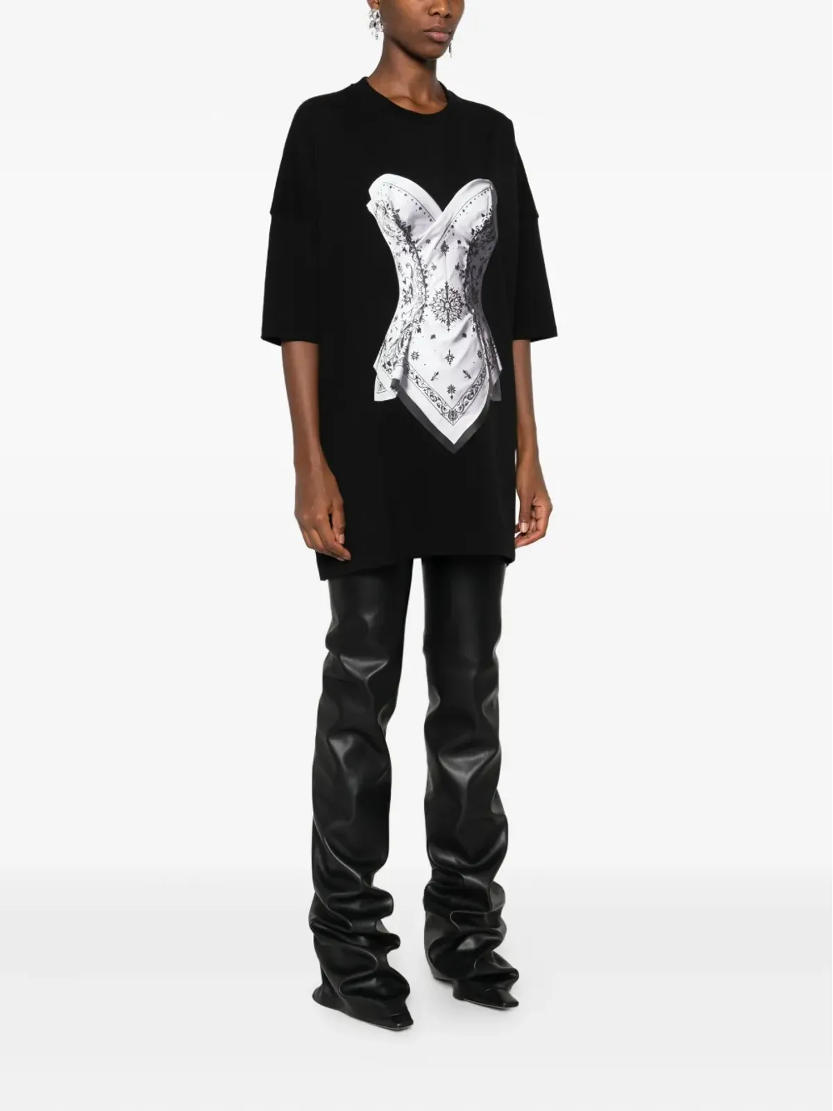 HAMZA コルセットプリントTシャツ - 画像3