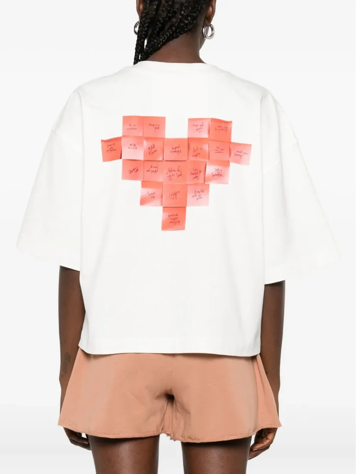 HAMZA ハートポスト プリントTシャツ ホワイト - 画像4