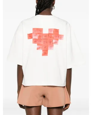 HAMZA ハートポスト プリントTシャツ ホワイト - サムネイル4