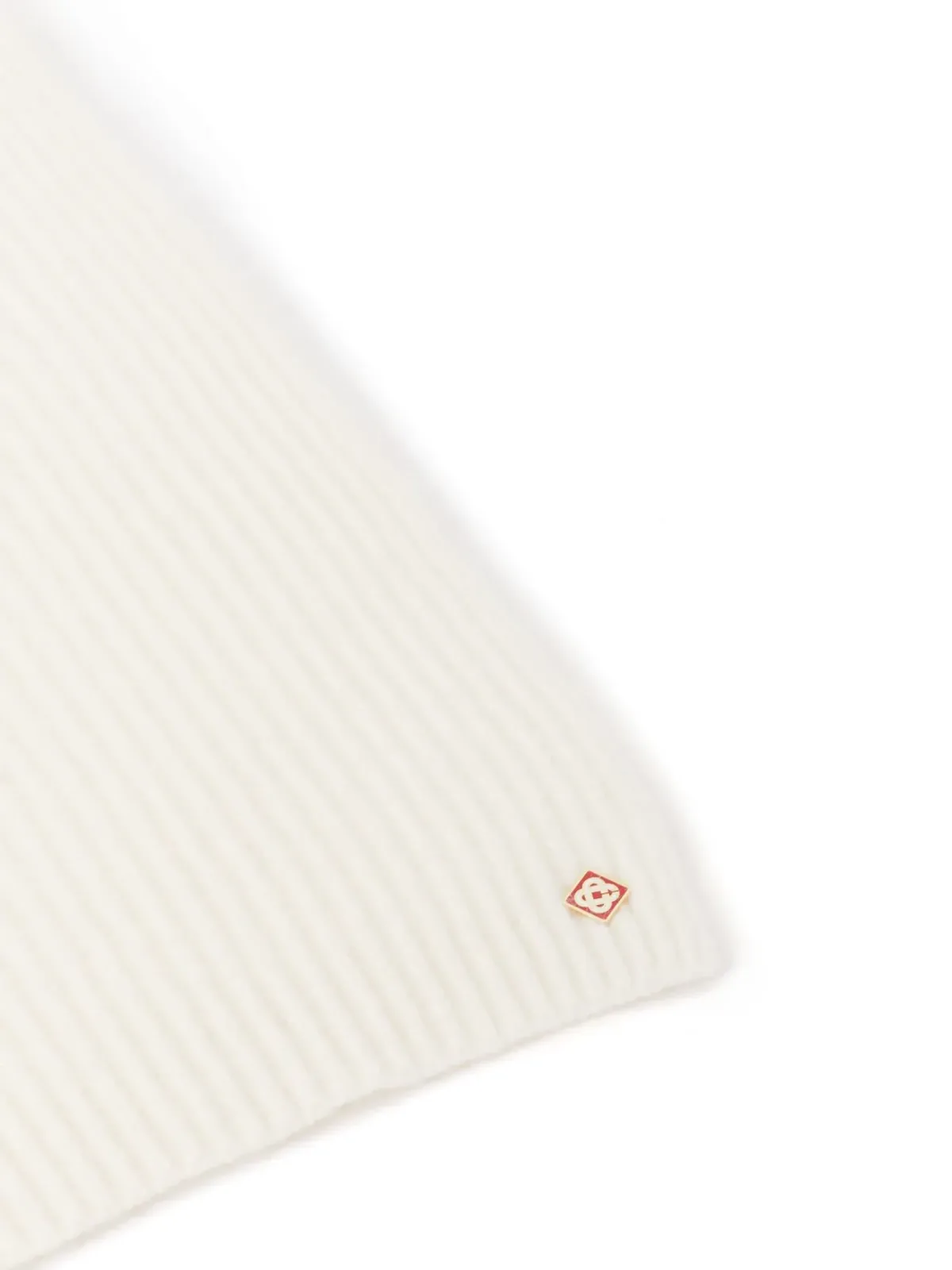 Casablanca ribbed wool scarf - White - 画像2