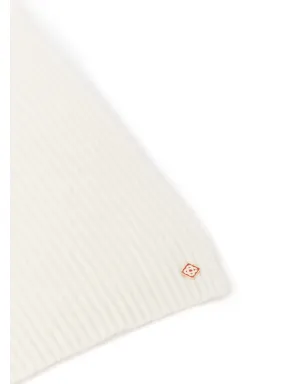 Casablanca ribbed wool scarf - White - サムネイル2