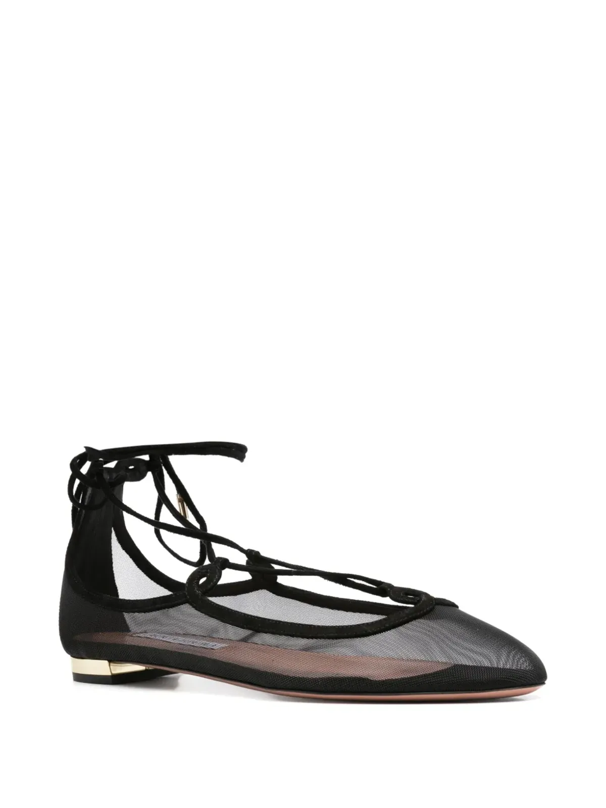 Aquazzura レースアップ メッシュ フラットパンプス - 画像2
