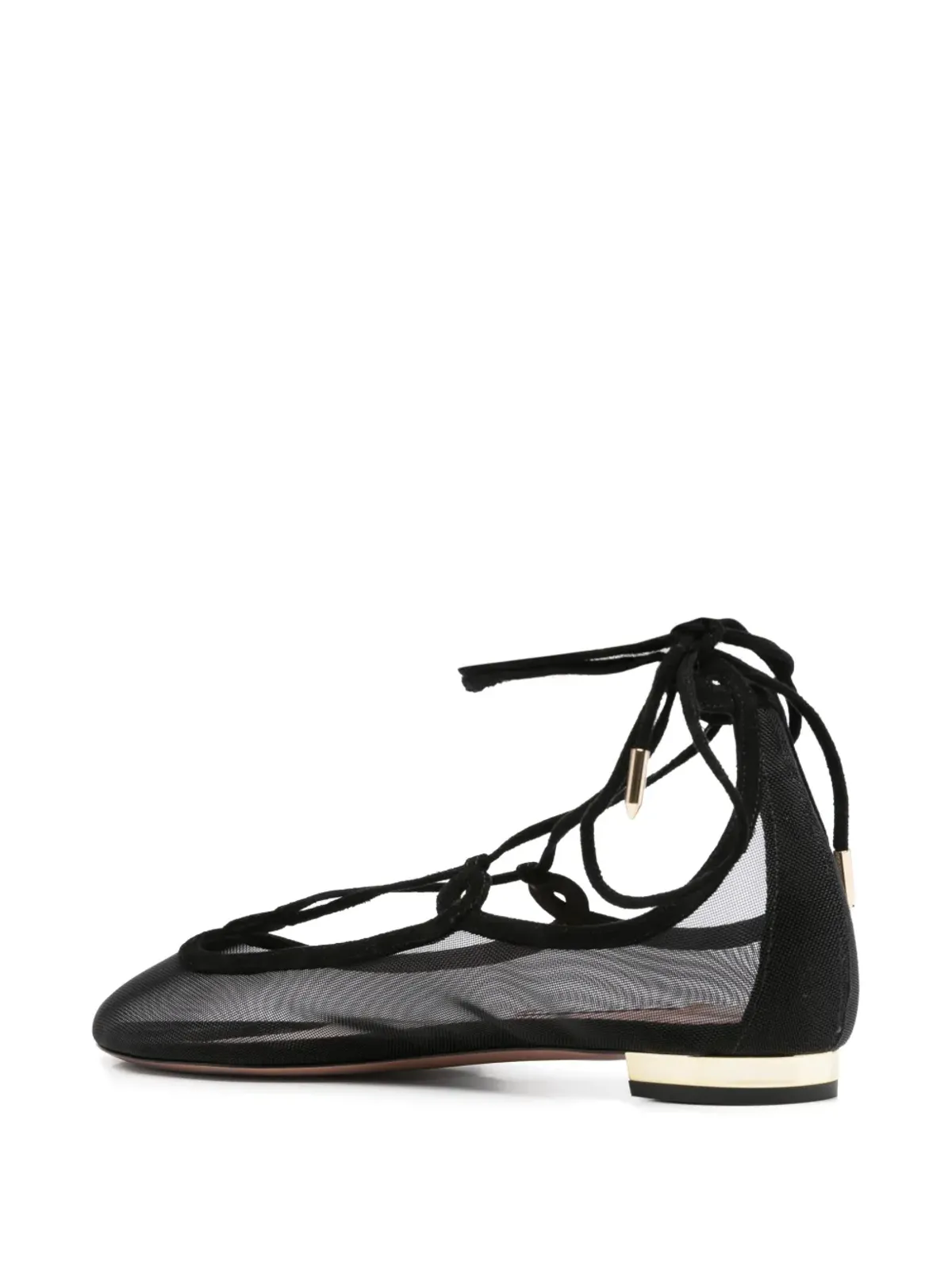 Aquazzura レースアップ メッシュ フラットパンプス - 画像3