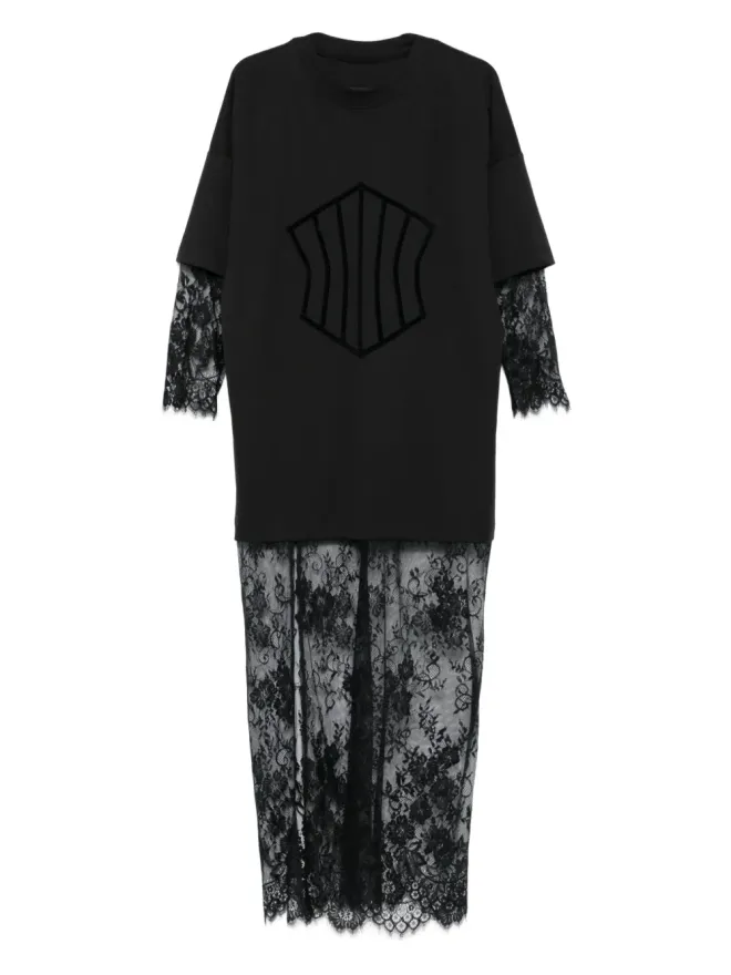 HAMZA HAMZA Venice lace maxi dress - Blackの商品画像
