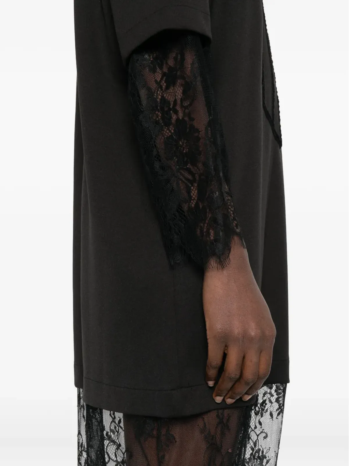 HAMZA Venice lace maxi dress - Black - 画像5