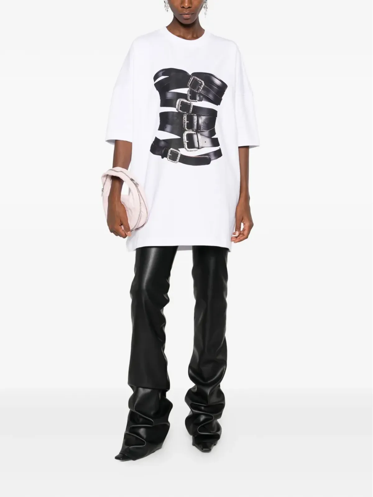 HAMZA コルセットバックルプリントTシャツ - 画像2