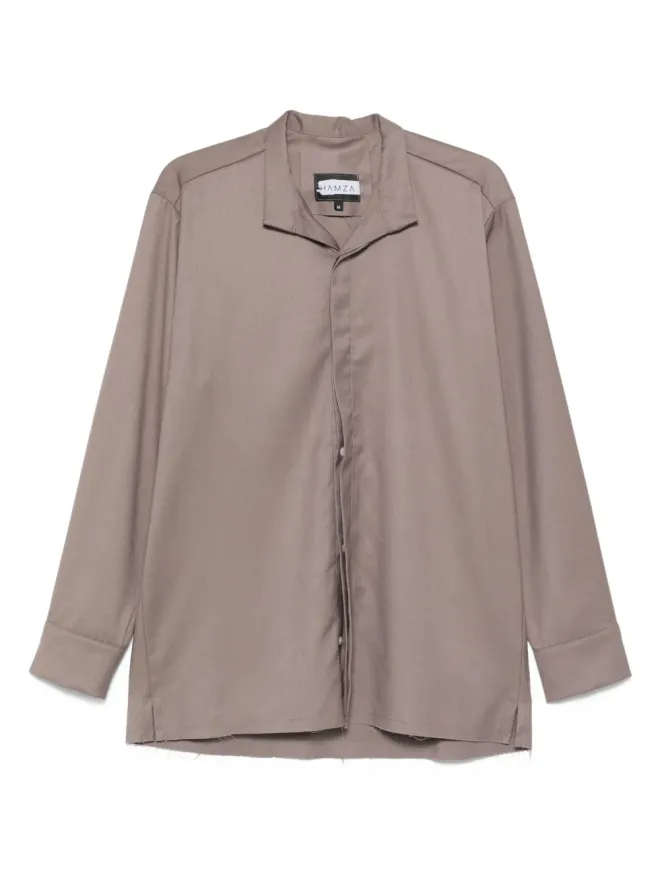 HAMZA HAMZA トム フレイドヘム 襟付きシャツ - Neutralsの商品画像