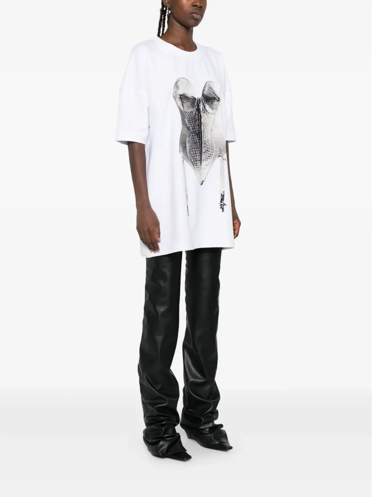 HAMZA × Madonna コルセットプリントTシャツドレス（ミニ丈） - 画像3