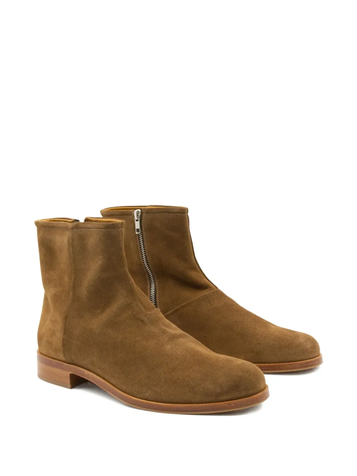 Common Projects ジップディテール スエード ブーツ ブラウン - 画像2