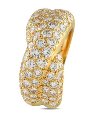 Van Cleef & Arpels Pre-Owned 18Kイエローゴールド クロスオーバー ダイヤモンド リング - サムネイル2